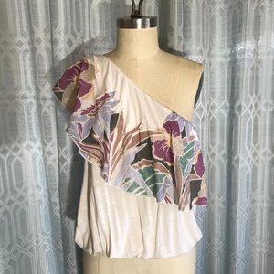 Free People Annka Ruffle One-Shoulder Tank Size S